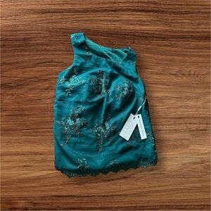 Elegant Teal Lace Women's Top